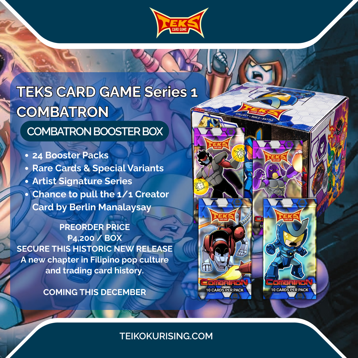 PRE-0RDER TEKS CARD GAME COMBATRON TCG BOOSTER BOX