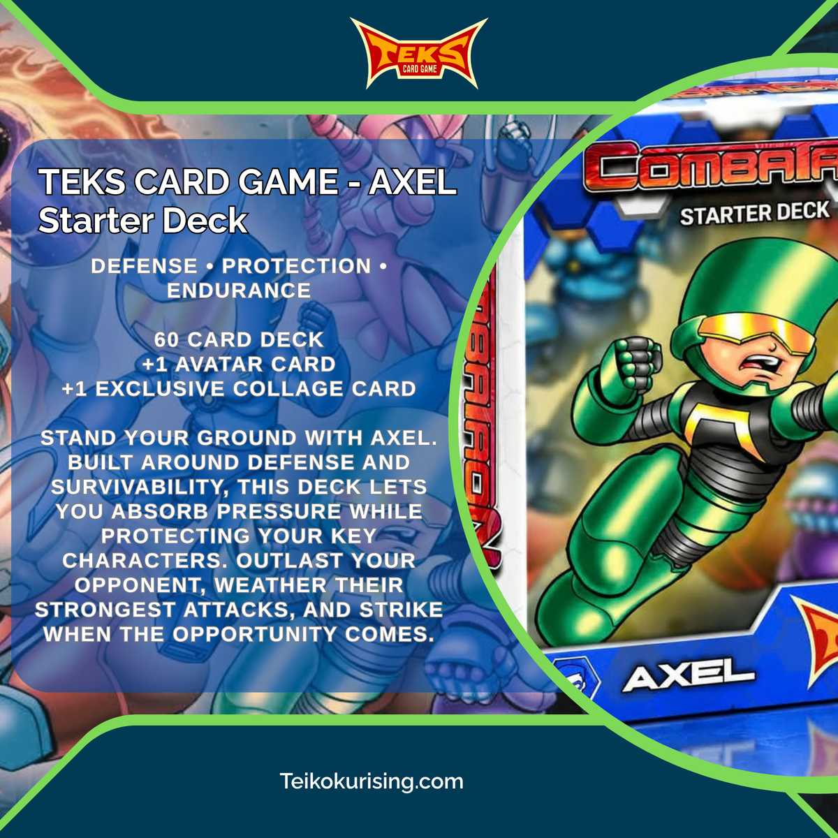 PRE-0RDER TEKS CARD GAME COMBATRON - AXEL STARTER DECK